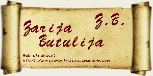 Zarija Butulija vizit kartica